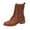 Brown, variant on Orthopedic Combat Boots for Women, Mid Calf Booties Moto Walking Shoes, Smooth Leather Side Zipper Buckle Arch Support Winter Outdoor Boots Black