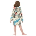 thumbnail image 7 of FORMRS Niños Bathrobe Unisex Hooded Robe Soft Plush Pajamas Sleepwear, Size 2-3T, Blue Retro Print, 7 of 7