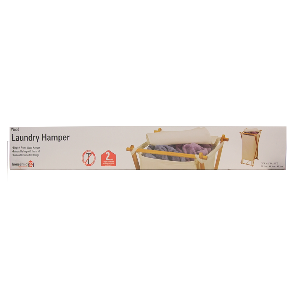 Household Essentials Single X-Frame Folding Hamper with Natural Bag - image 3 of 3