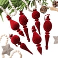 thumbnail image 6 of Christmas Ornament, Velvet Burgundy Special Shape Tree Ball Pendant for Home Holiday Decoration 6 Piece Set Red, 6 of 6
