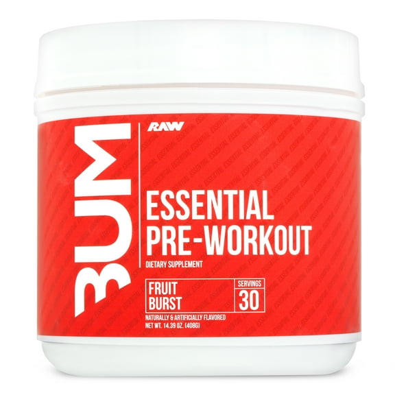 RAW Nutrition Essential Pre Workout Powder, Fruit Burst, 30 Servings