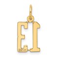 thumbnail image 3 of 14k Yellow Gold Small Number 13 Necklace Charm Pendant Charms, 3 of 8