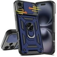 thumbnail image 3 of Liwarace Case with Ring Stand and Slide Camera Lens for iPhone 16 Pro Max/16 Pro/16 Plus/16, Blue, 3 of 15