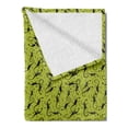 thumbnail image 2 of Lizards Soft Flannel Fleece Blanket, Slender Shapes of Reptiles with Polka Dots Crawling Silhouettes, Cozy Plush for Indoor and Outdoor Use, 50" x 60", Apple Green and Charcoal Grey, by Ambesonne, 2 of 5
