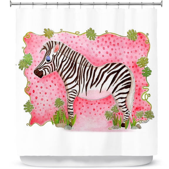 Shower Curtains 70" x 73" from DiaNoche Designs by Marley Ungaro - Zebra Raspberry