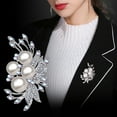 thumbnail image 2 of Lifetechs Women Brooch Pin Shiny Rhinestone Inlay Faux Pearl Brooch Elegant Alloy Badge Handbag Sweater Suit Shawl Decoration Clothing Accessories Party Wedding Jewelry Gift, 2 of 7