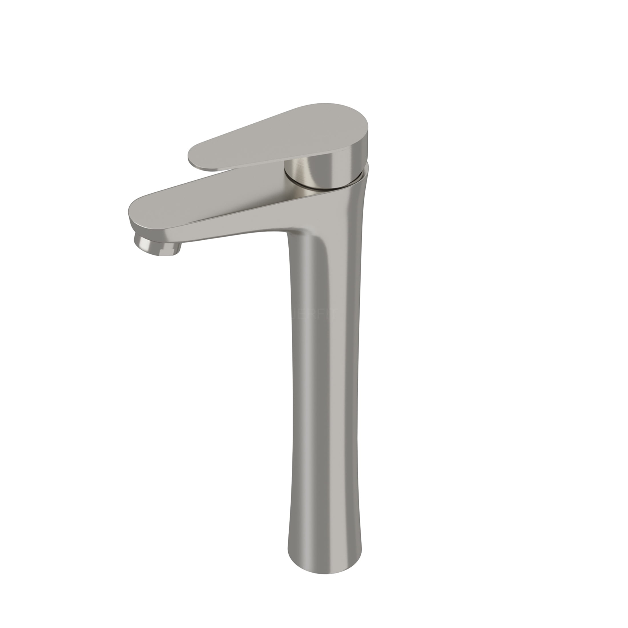 JERFIT Tall Modern Single Handle Vessel Bathroom Sink Faucet, Brushed Nickel Finish, 1-Hole Vanity Faucet with High Arc Spout