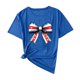 thumbnail image 1 of Camisas de Manga Corta para las Mujeres Moda Casual Impresión Cuello Redondo Suéter Tee Blusas, 1 of 6