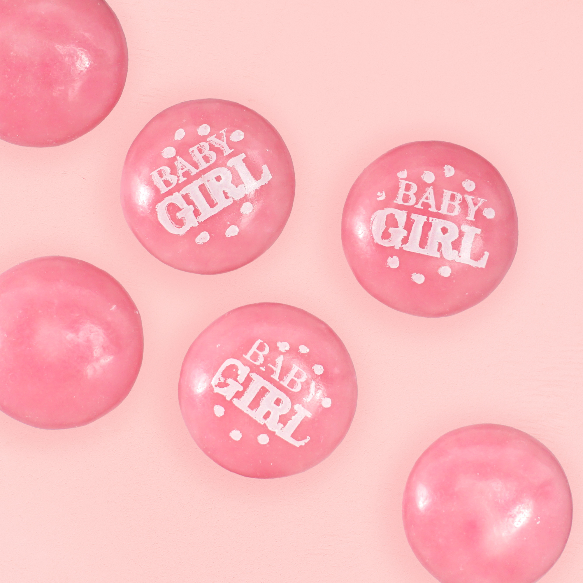 Baby Girl Pink Candy Gum Buttons, 2 Pound Bag (Approx. 180 Pieces), Pink Candy, Girl Baby Shower Candy, Baby Shower Treats, Baby Shower Candies, Baby Themed Candy, Pink Candy for Baby Shower