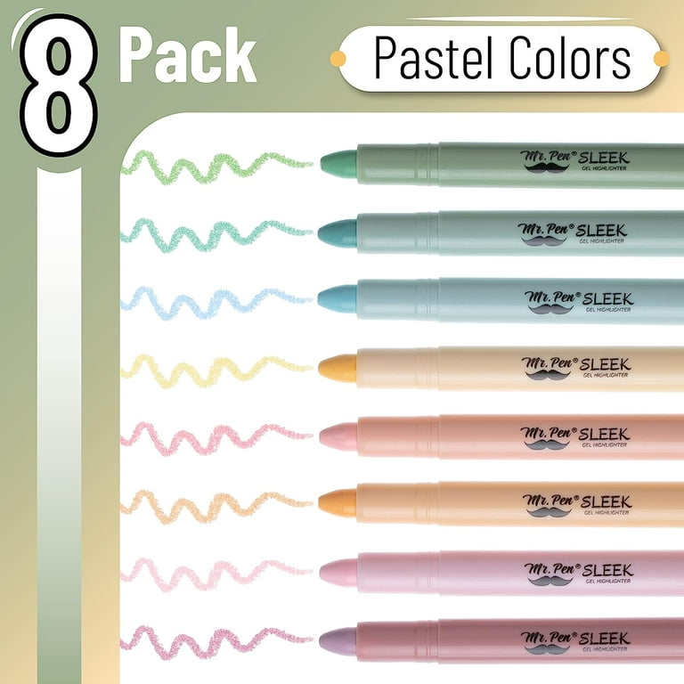 Mr. Pen- Gel Highlighter, 8 Pack, Pastel Colors, No Bleed, Markers for  Bibles