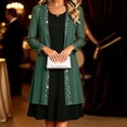 thumbnail image 5 of HongQid Women's Sheer Chiffon Cardigan, 3/4 Sleeve Open Front Duster Rhinestone Trim Edge, Lightweight Layering Jacket Wedding Formal Elegant Evening Outfit Clothing Ladies Dressy Cover Up, 5 of 7