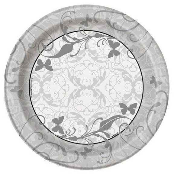 7" Victorian Wedding Paper Dessert Plates, 8ct