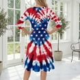 thumbnail image 4 of BOMYJESK 4th Of July Dresses for Women Maxi Dresses American Flag Floral A-Line Dress Independence Day Art Print 2026 Summer Dresses Casual Resort Wear Multicolor 3XL, 4 of 4