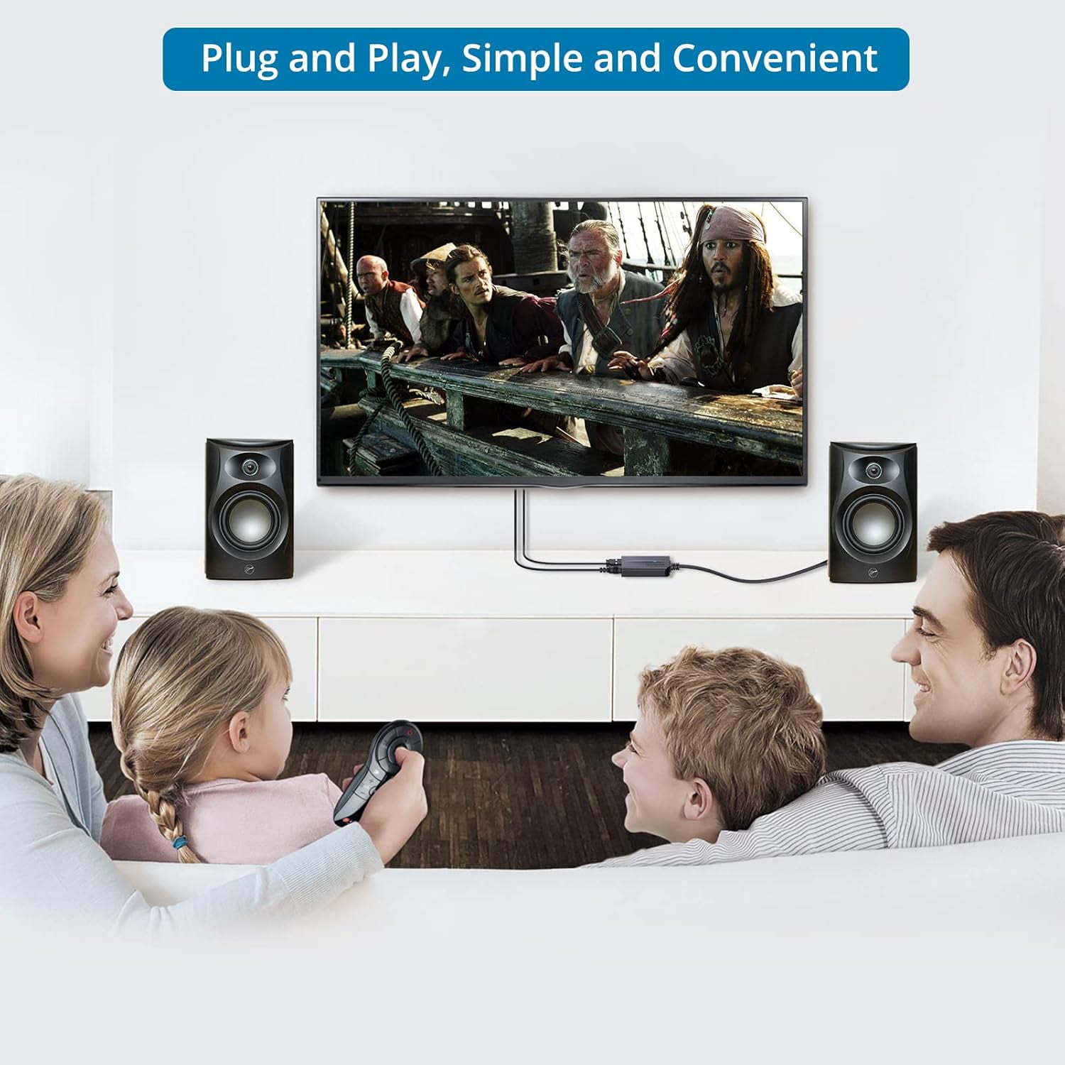 AUTOUTLET 192kHz Optical to RCA DAC | with 3ft Cable | for TV/DVD/PS5/Xbox