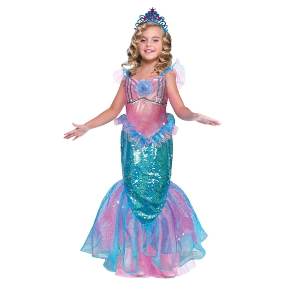 Glamorous Mermaid 2pc Halloween Costume for Children, Girl's Size S (6/6x), by Way to Celebrate