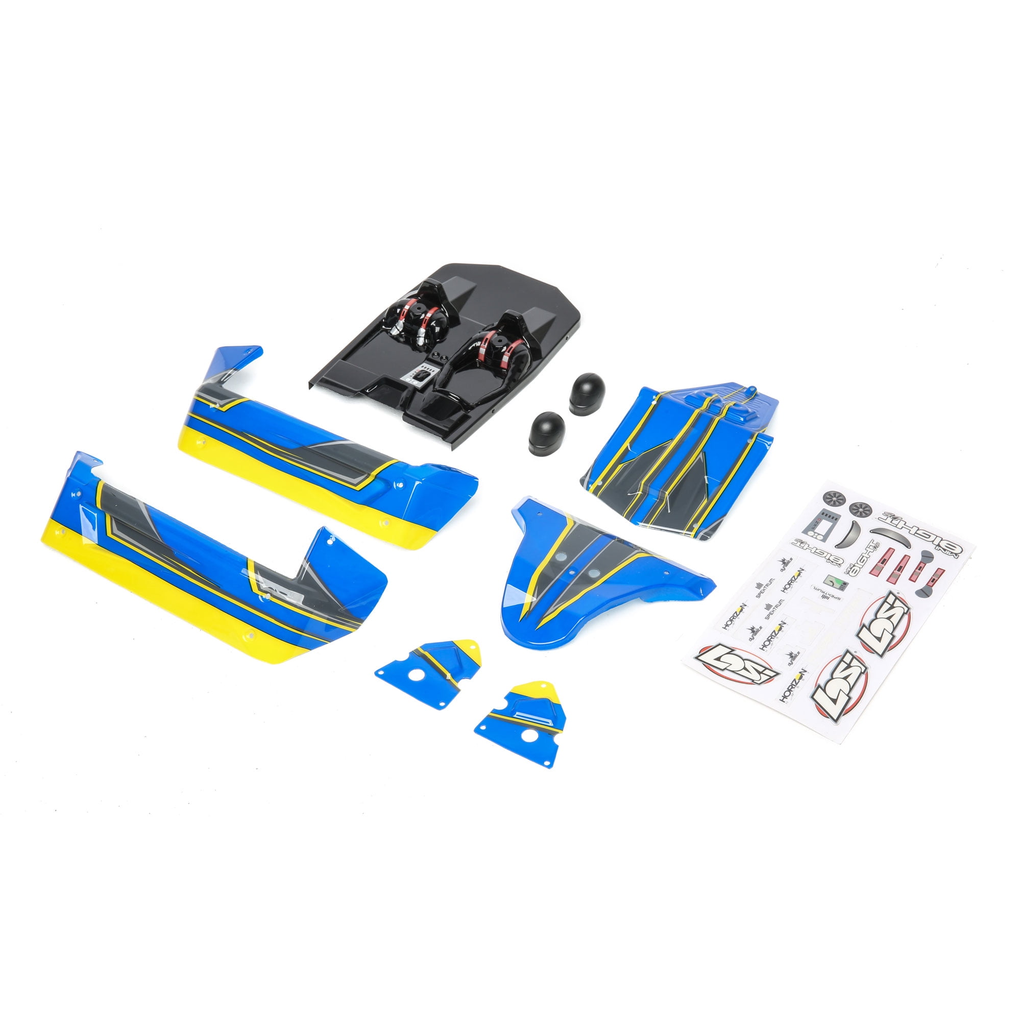 Losi 1 14 Painted Body Set Blue Yellow Mini 8ight Db Los Walmart Com