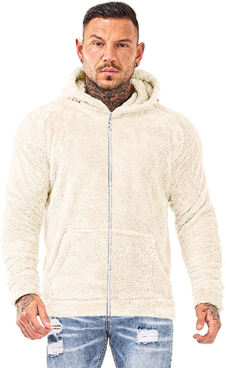 men's fuzzy fleece pullover