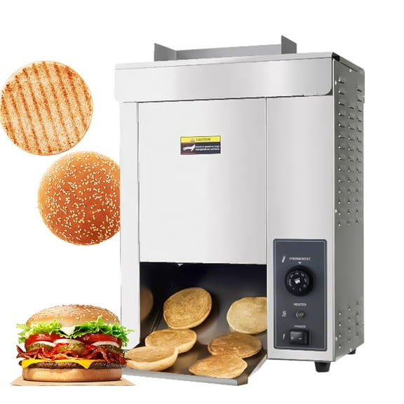 Commercial Burger Machine Vertical Chain Type Automatic Electric Bun Toaster Fast Food Restaurant Grilling Temperature Control 50-300°C Adjustable