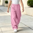 thumbnail image 2 of Nugftut Girls Sweatpants Elastic Waist Loose Wide Leg Pants with Pockets Sizes 9-10, 2 of 9
