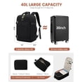 thumbnail image 3 of Mochila de viaje LOVEVOOK Carry On de 40 litros para mujeres y hombres, color negro, 3 of 9