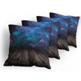 thumbnail image 5 of Ambesonne Galaxy Throw Pillow Cover 4 Pack, Space from Home View, 16", Purple Blue Brown, 5 of 7