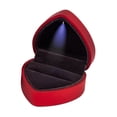 thumbnail image 3 of Caja de anillo con forma de corazón, luz LED para boda, propuesta de matrimonio, cajas de regalo para pendientes Rojo, 3 of 9