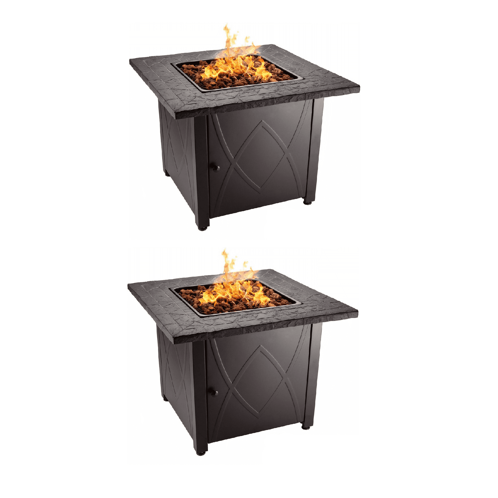 Blue Rhino Endless Summer Outdoor Propane Gas Lava Rock Patio Fire Pit Brown 