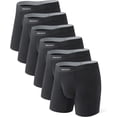 thumbnail image 1 of Mens Underwear ComfortSoft Fukttransporterande, Andningsbara Bomullsboxerkalsonger för Män 6-pack Black, 1 of 4