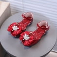 thumbnail image 2 of Linfrsh Girls Dress Shoes Girls Sandals Closed Toe Heels Wedding Party Girls Dress Shoes Toddler Little Big Kid(Red,Size8), 2 of 7