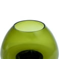 thumbnail image 3 of Northlight Transparent Glass Candle Holder with Wooden Base - 9.75" - Olive Green, 3 of 7
