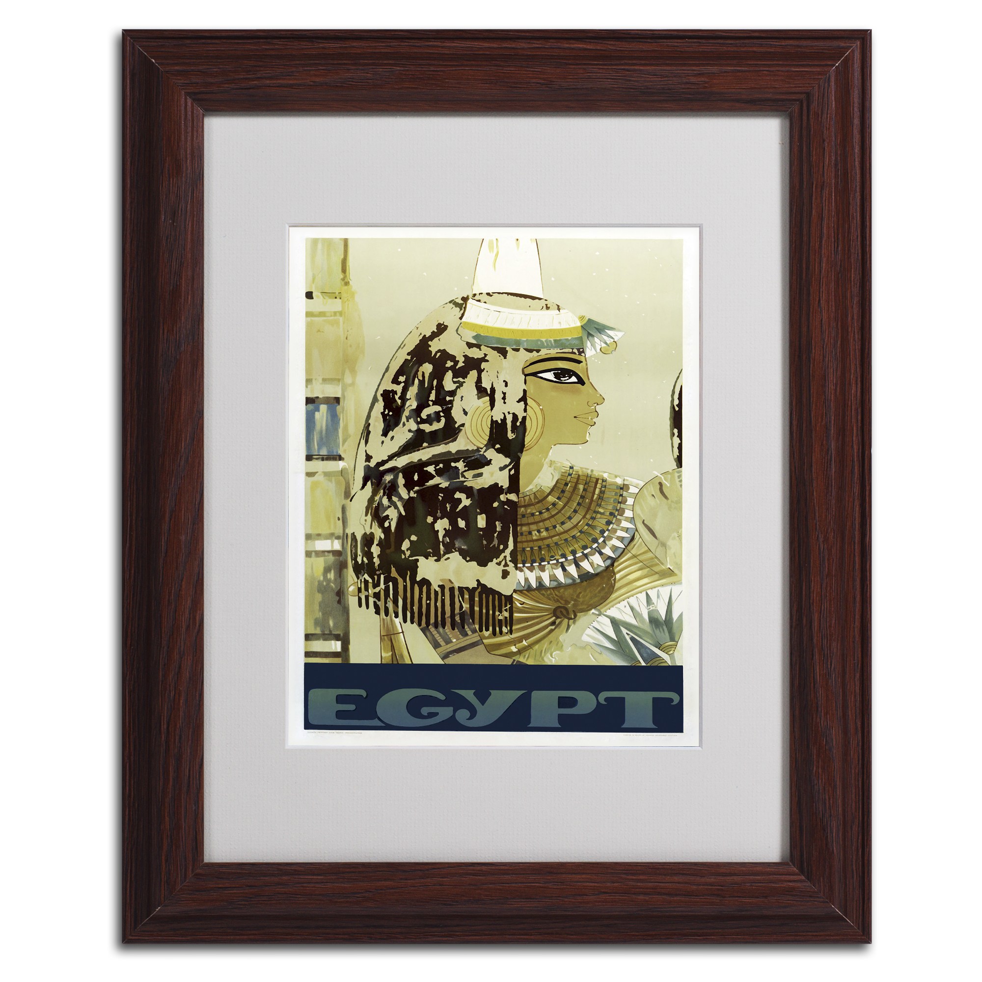 Trademark Fine Art 'Visit Egypt Cleopatra' 16' x 20' Wood Frame Art