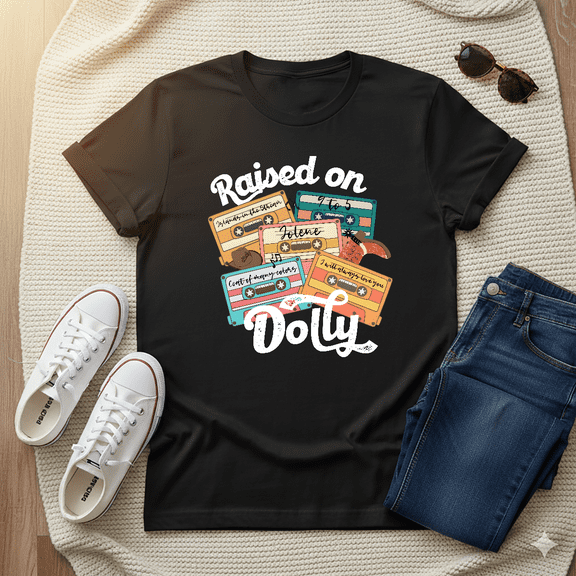 Raised On Retro Country Music Dolly Inspired Vintage Graphic Unisex T-Shirt V16669, up to size 5XL