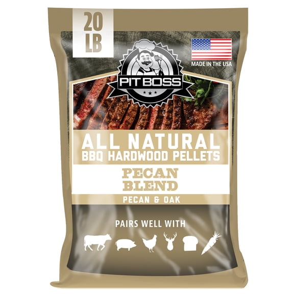 Pit Boss 100% All-Natural Hardwood Pecan Blend BBQ Grilling and Smoking Pellets, 20 lb Bag