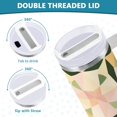 thumbnail image 3 of Yayeee 40oz Stainless Steel Tumbler with Straw and Handle Double-Wall Insulated Travel Water Bottle, Retro Black Stars, 3 of 8