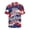 American Patriotic Print, variant on Men's Short Sleeve Shirt for Beach Travel, Button Up Breathable Men's Short Sleeve Button Shirt, Tropical Floral Border