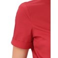 thumbnail image 5 of INSPIRE CHIC Women's Mock Neck Short Sleeve Button Down Bodysuit Tops L Red, 5 of 6