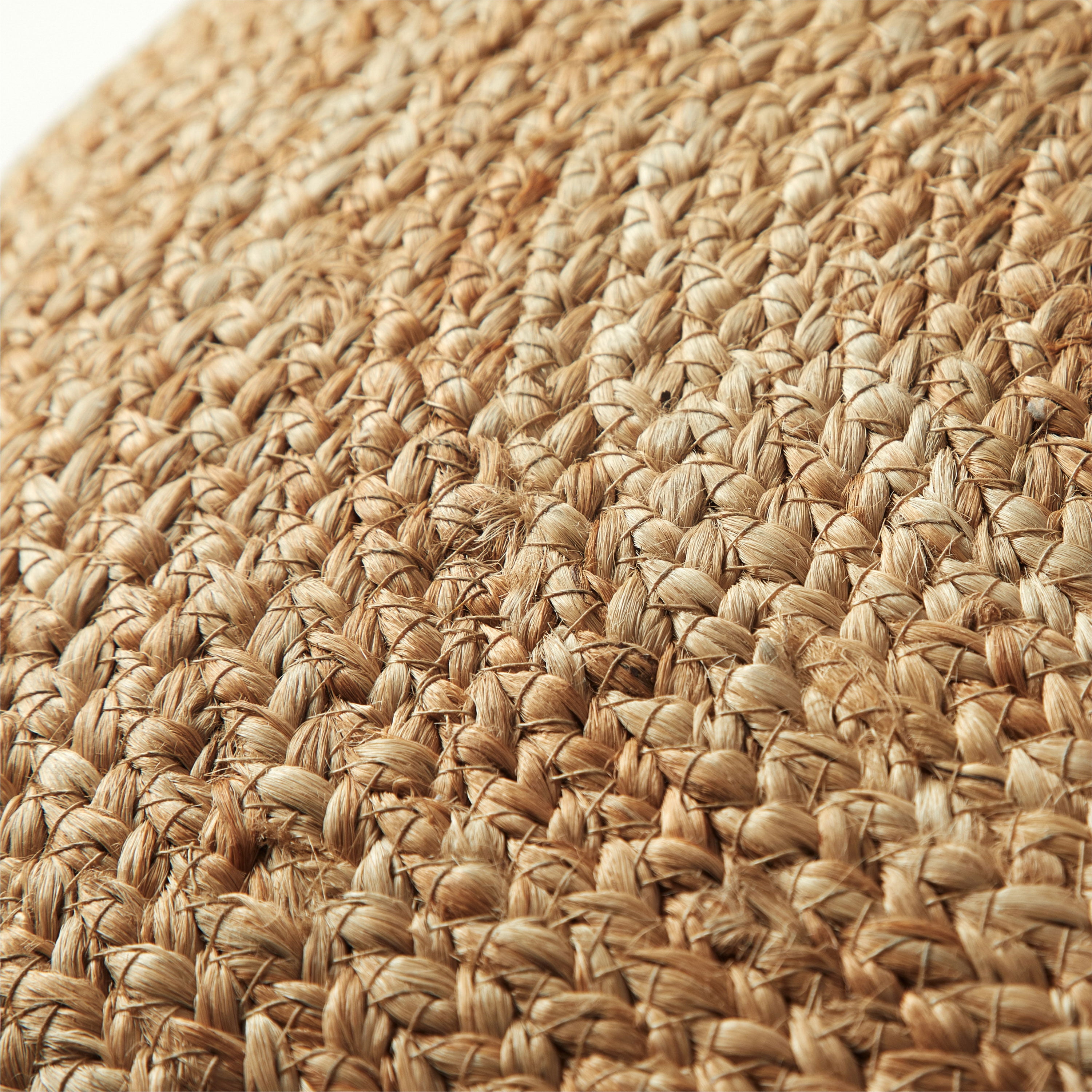 Home Decor Collection Stylehouse 100% Cotton Natural Jute Pouf, 12" H x 20" W