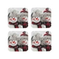 thumbnail image 2 of Balery 4 Pcs Christmas Snowman With Hatleather Coasters Set, Drink Table Cup Coasters For Living Room Kitchen Coffee Decor, 2 of 9