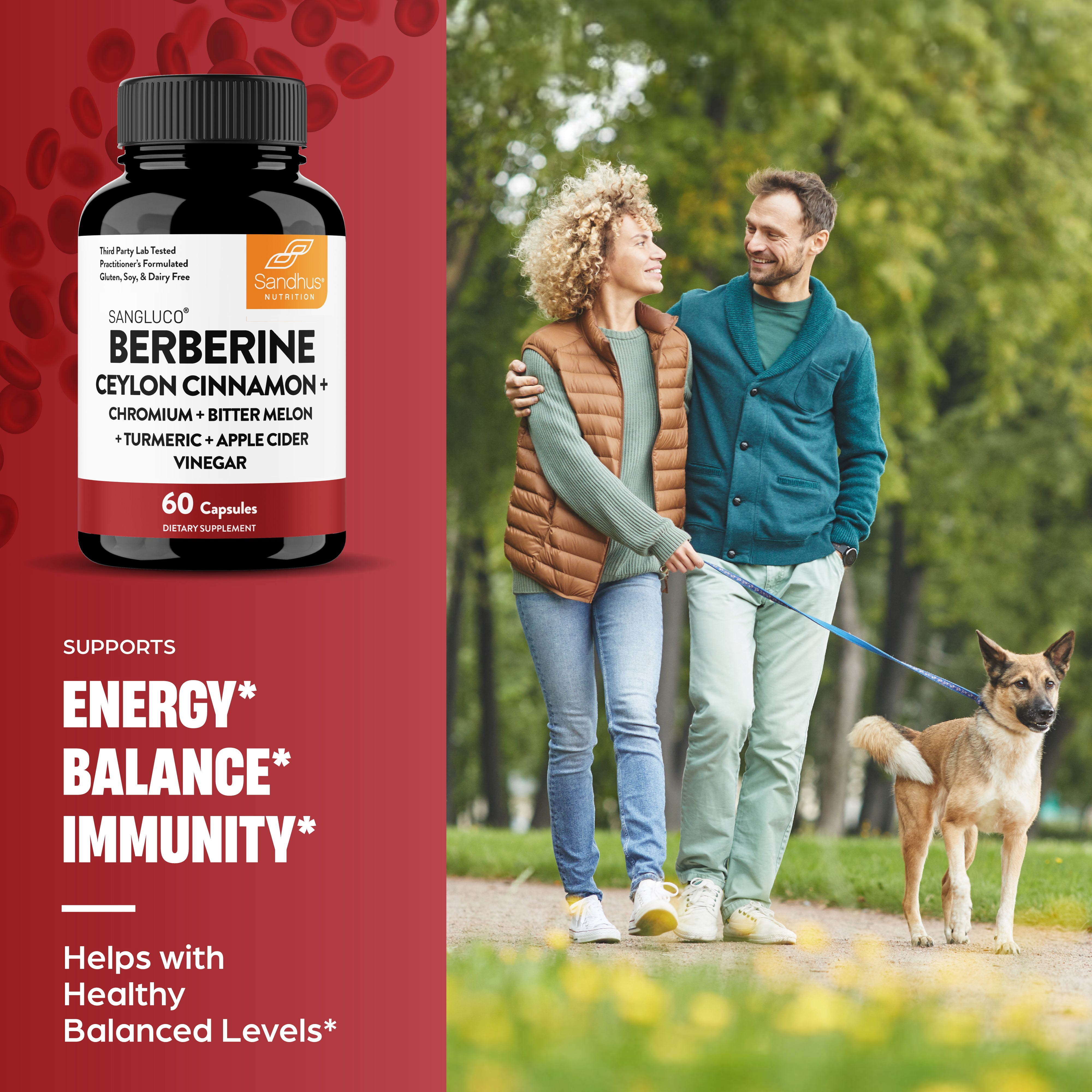 Blood Sugar Support Complex Supplement | Supports Healthy Blood Sugar Levels Already Within Normal Range | With Berberine, Cinnamon, Chromium, Turmeric, Apple Cider Vinegar, Bitter Melon, 60 Capsules
