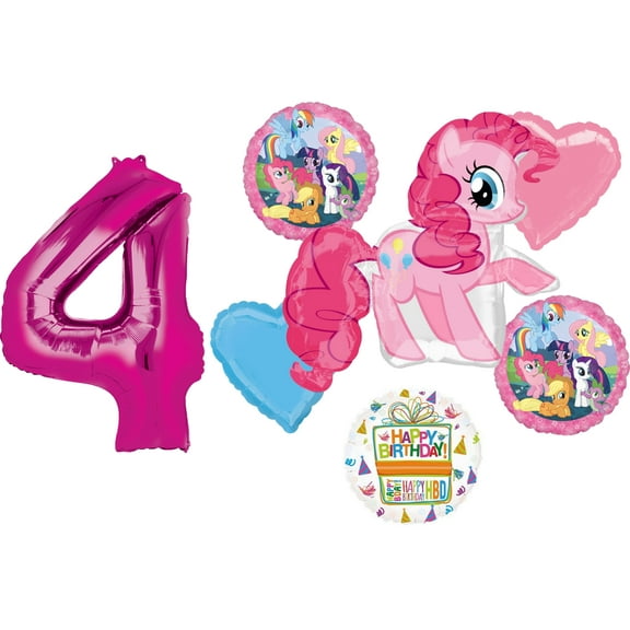 My Little Pony Pinkie Pie 4th Birthday Party Supplies and Balloon Decorations