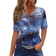thumbnail image 2 of Fiudx Tops para Mujer Blusa de Manga Corta Estampada a La Moda para Mujer, Blusas Informales con Cuello Redondo, 2 of 4
