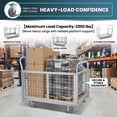 thumbnail image 5 of Warehouse Wire Mesh Hand Truck, Silver 2200lbs, Secure Foldable Cage Cart, Stable Transport Dolly with Swivel Wheels for Storage, Retail, 5 of 10