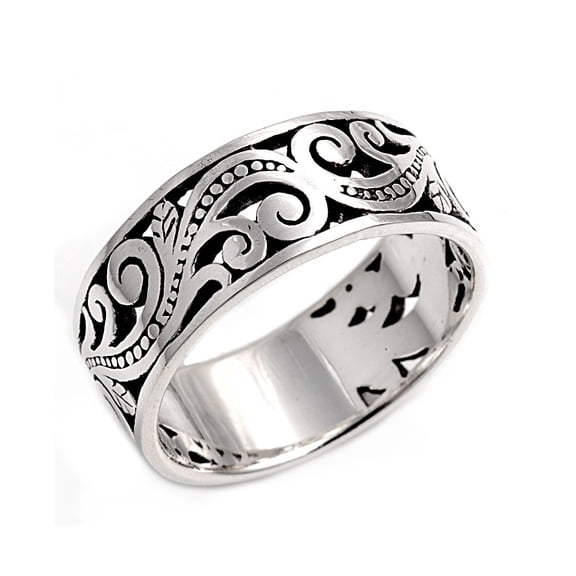 925 Sterling Silver Classic Filigree Ring Size 13