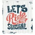 thumbnail image 3 of Ambesonne Motorcycle Shower Curtain, Lets Ride Words, 69"Wx84"L, Dark Petrol Blue Coral, 3 of 3