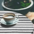 thumbnail image 2 of Ambesonne Striped Fitted Round Tablecloth, Grey and White Grunge, 40"- 44" Diameter, White Grey, 2 of 4