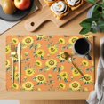 thumbnail image 2 of Summer Flower Plant Placemats Set of 1, Vintage Watercolor Sunflower Non-Slip Place Mats Washable Table Mats for Kitchen Dining Table Decorations Indoor/Outdoor, 2 of 9