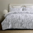 thumbnail image 2 of TELIZ 3-Piece White Botanical Quilt Bedding Sets, Queen, 2 of 6