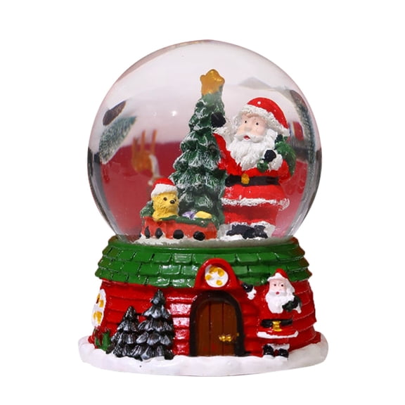 Clearance Christmas Music Ball Resin Figurine with Snowman Design for Home Decor