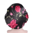 thumbnail image 2 of Gorro de satén para cabello rizado con estampado floral, banda elástica, gorro nocturno antiencrespamiento., 2 of 5