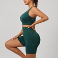 thumbnail image 4 of RFQWOVSR Women 2 Piece Cross Back Workout Set High Support Sports Bra with High Waist Peach Hip Shorts Yoga Outfit M, 4 of 6